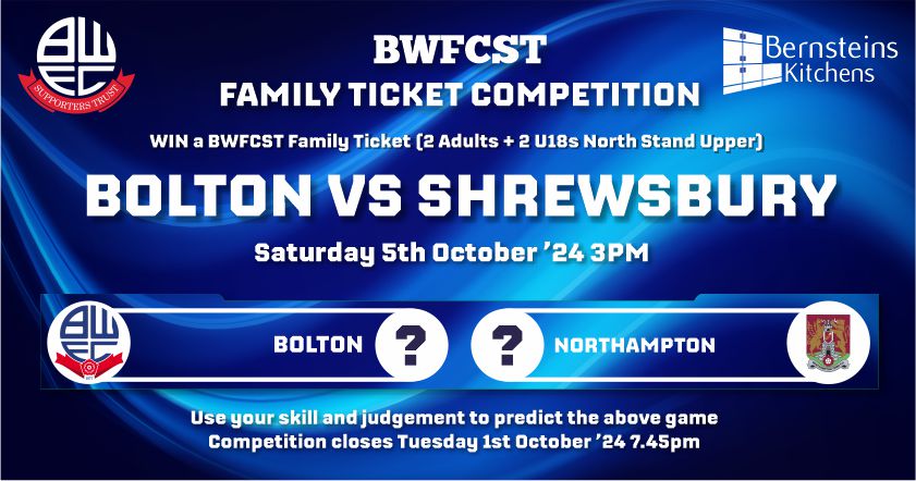 BWFCST Family Ticket Competition Win Shrewsbury Town Tickets