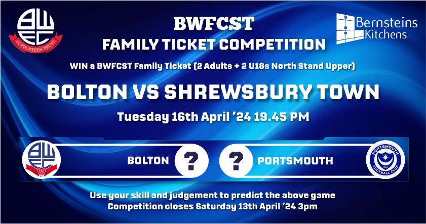 BWFCST Family Ticket Competition Win Shrewsbury Town Tickets