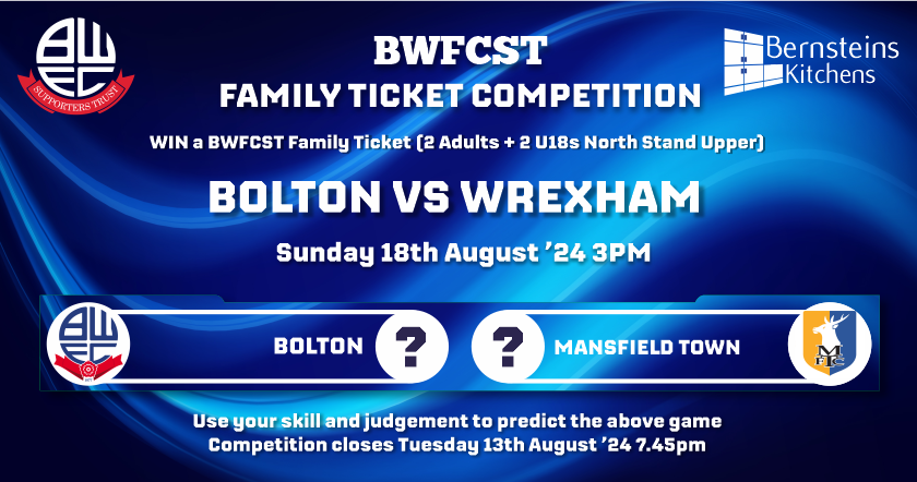 BWFCST Family Ticket Competition Win Wrexham Tickets