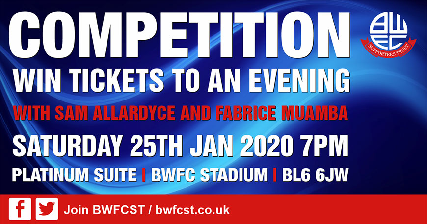 Win tickets to an evening with Sam Allardyce and Fabrice Muamba