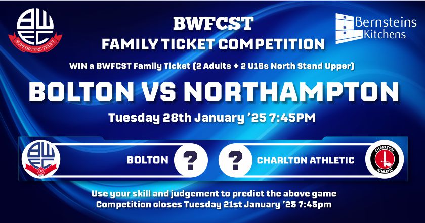 BWFCST Family Ticket Competition Win Northampton Tickets